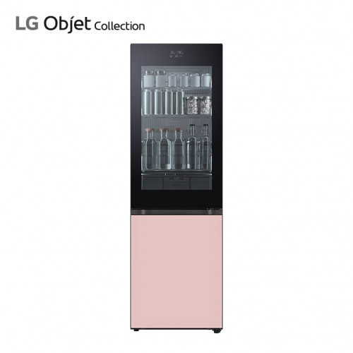 [LG] 오브제컬렉션 모던엣지 노크온 냉장고 349L 핑크