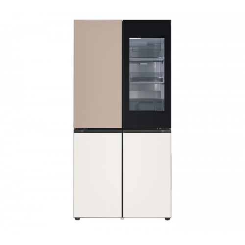 [LG] 디오스 오브제컬렉션 노크온 냉장고 601L 클레이브라운/베이지